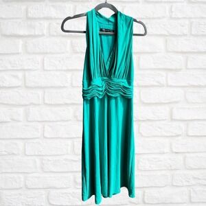 Jones Wear Light Green Halterneck A-Line Dress, Size 10, Sleeveless Casual